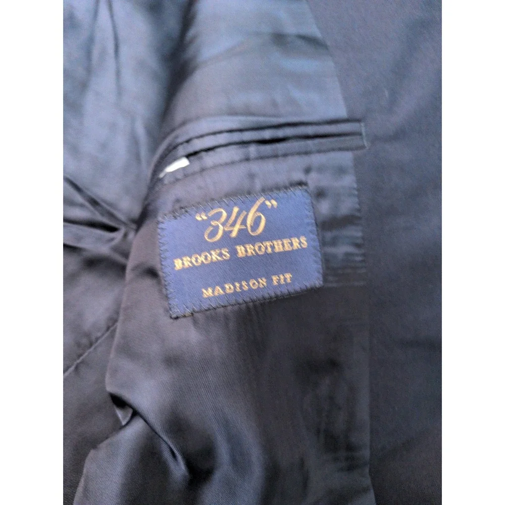 Brooks Brothers‎ 346 Madison Fit Navy Blue Wool Blazer Gold Buttons Mens 46R